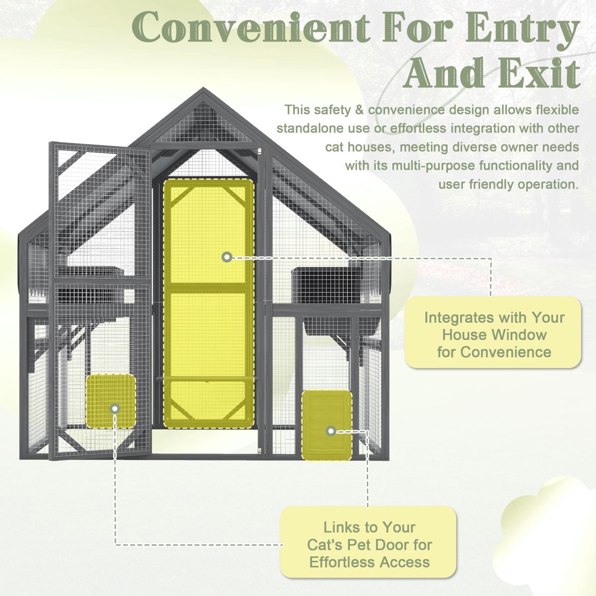 74-Inch Outdoor Cat Enclosure with Canopy — view 3