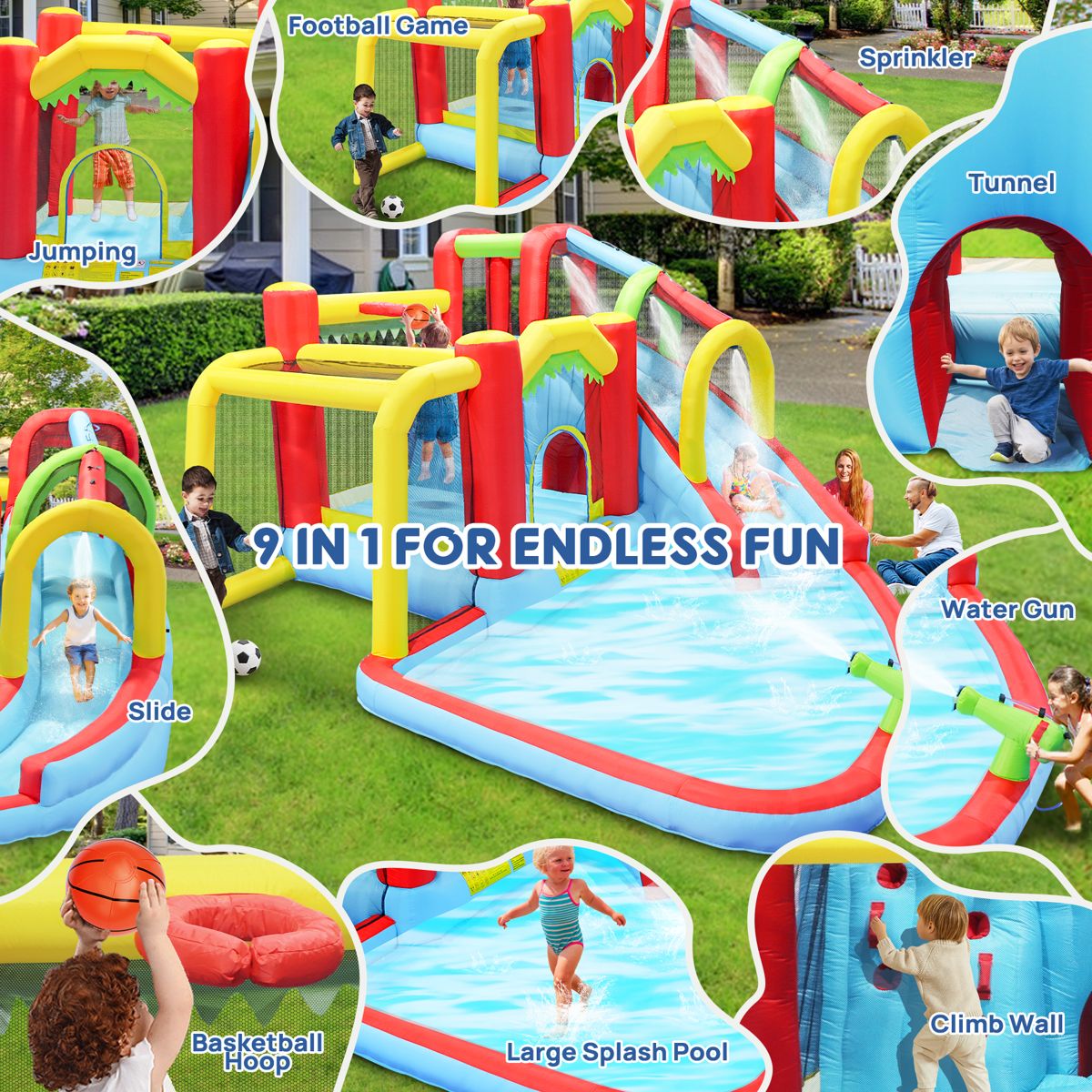 9-in-1 Inflatable Water Park Bounce House — view 4