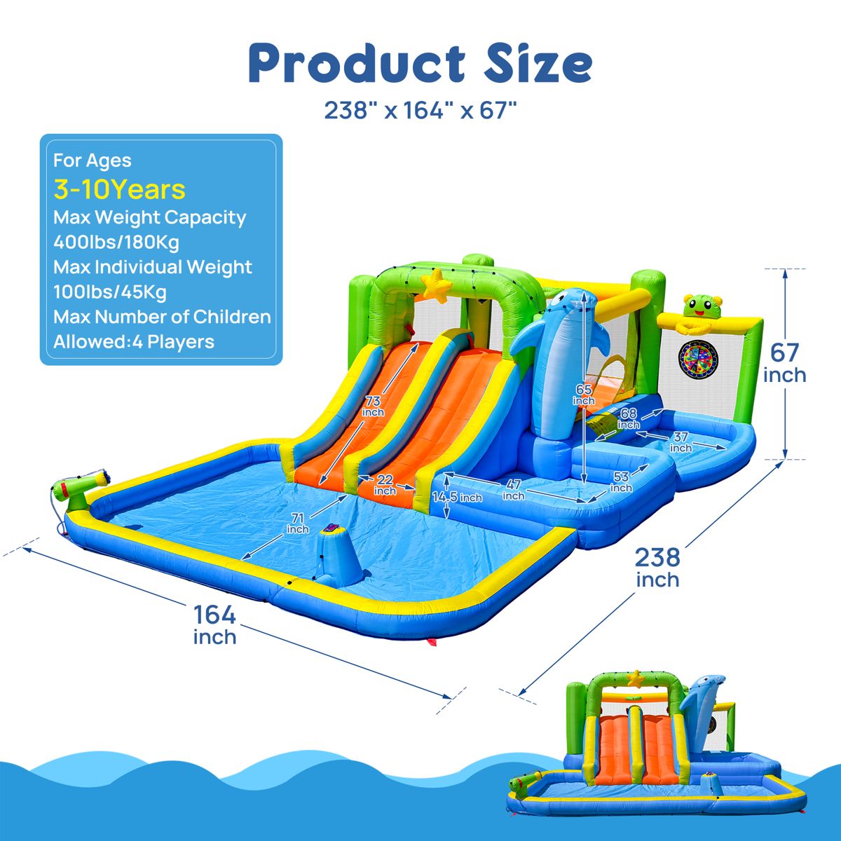 9-in-1 Inflatable Water Bounce House — view 3