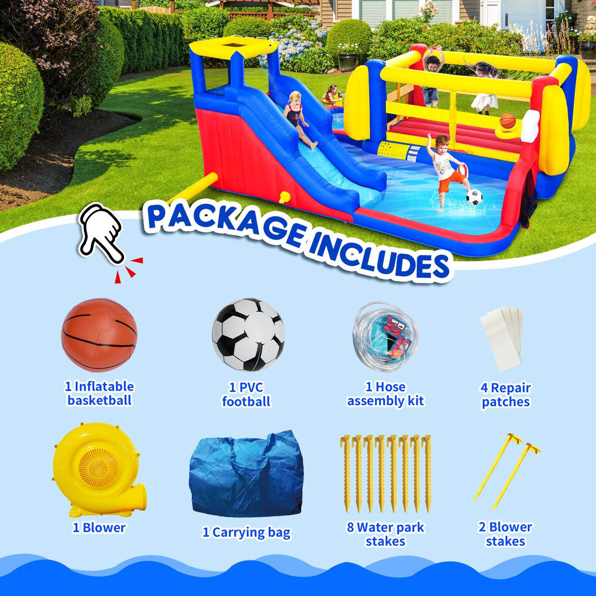 7-in-1 Inflatable Water Park Bounce House — view 3