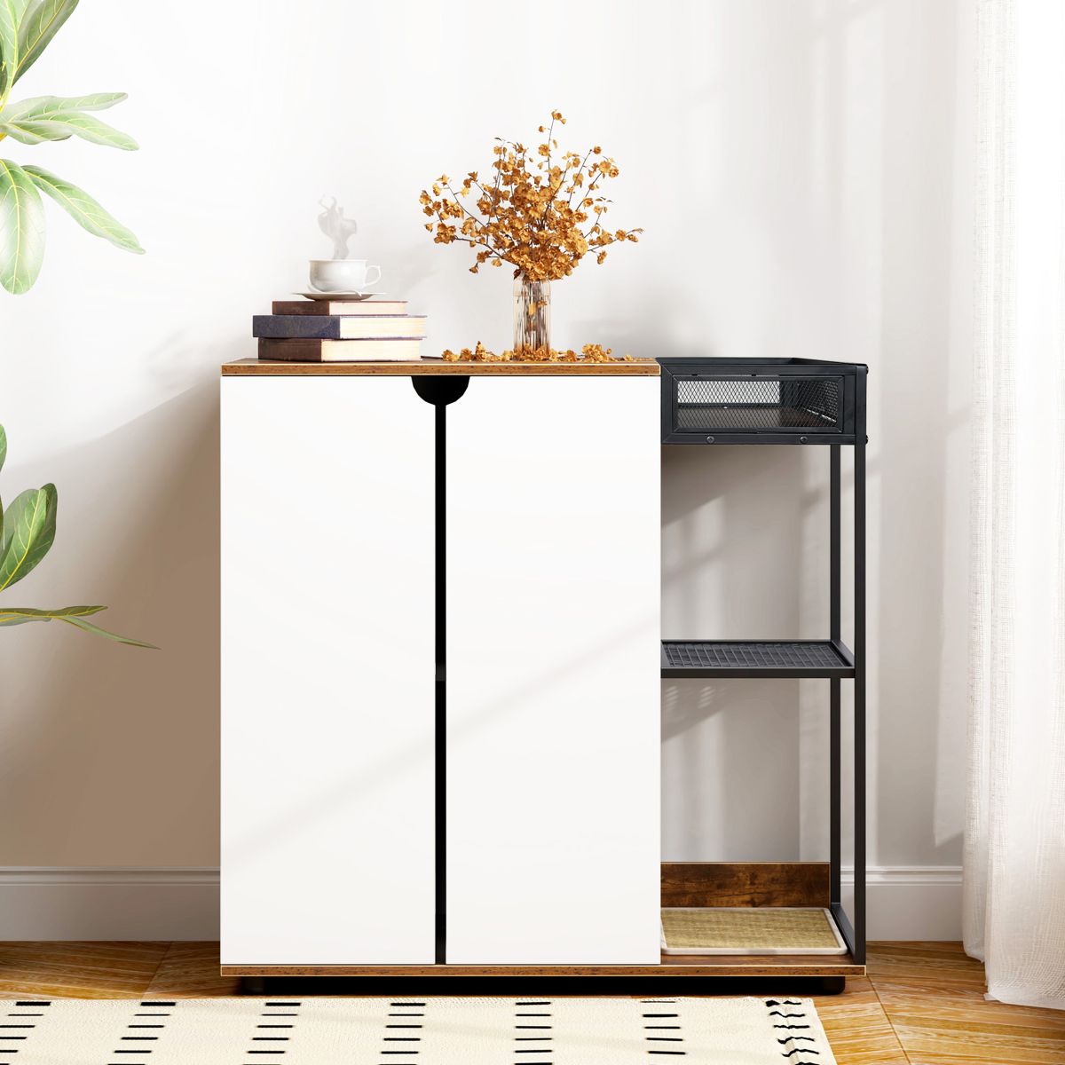 Double-Door Litter Box Enclosure for Two Cats — view 2