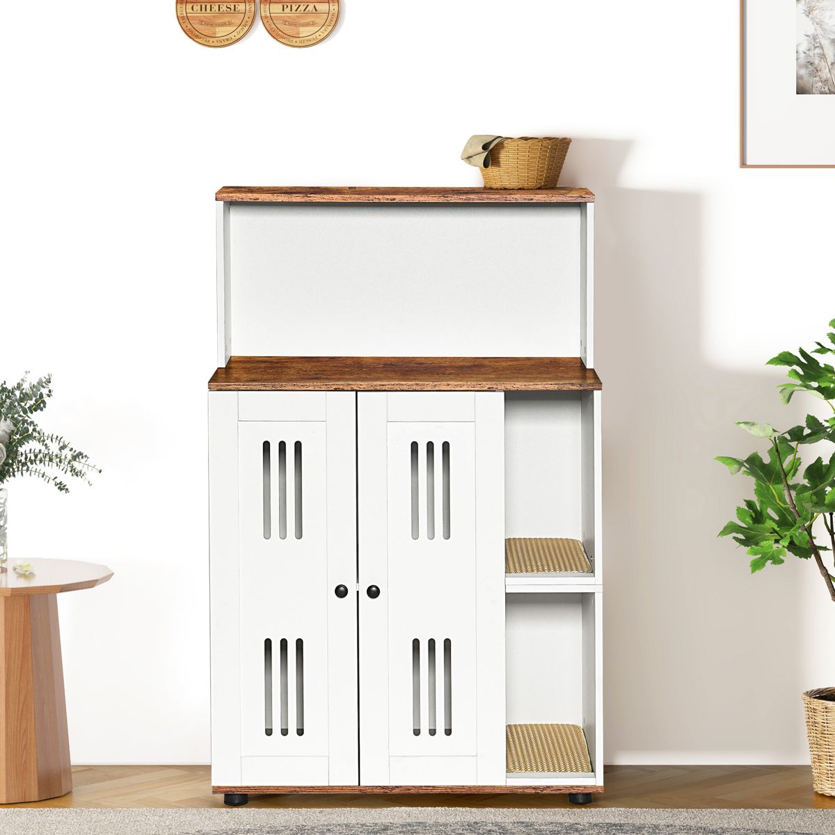 Tall Litter Box Cabinet for Two Cats — view 2
