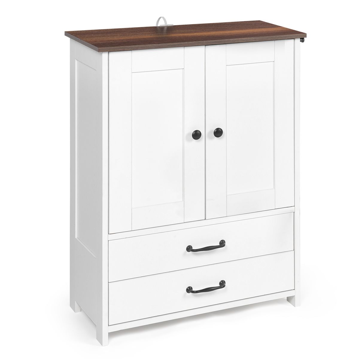 Double-Door Dog Feeding Station with Side Hooks — view 4
