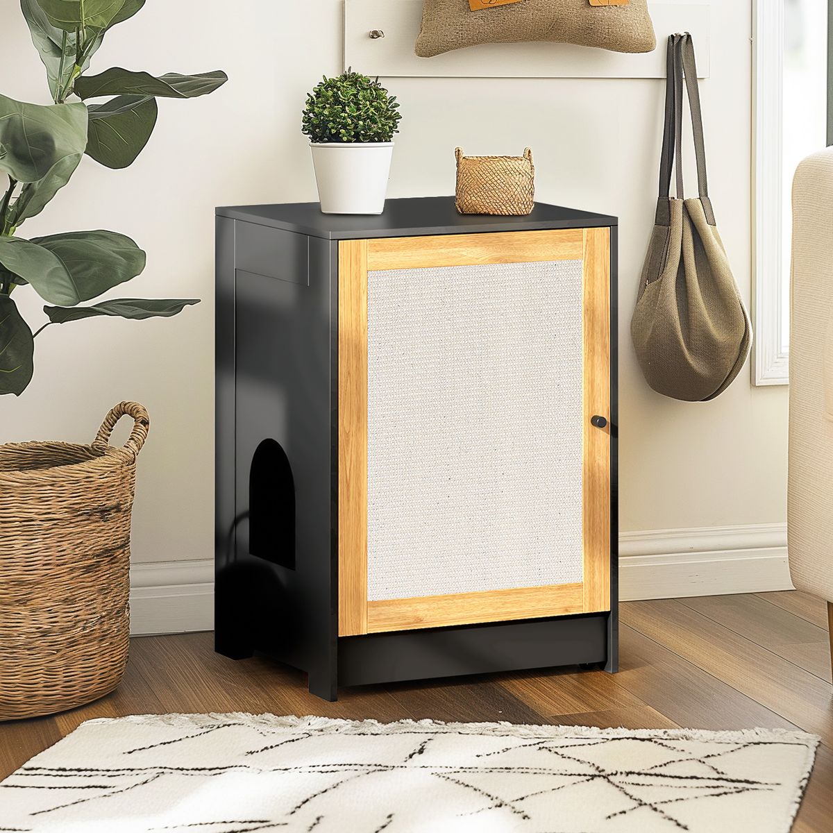 Litter Box End Table with Sisal Scratching Door — view 2