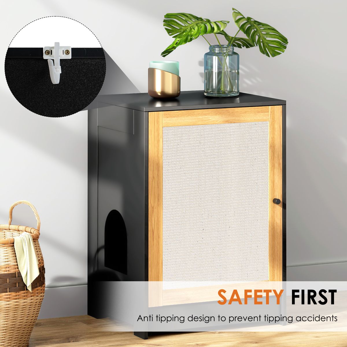 Litter Box End Table with Sisal Scratching Door — view 3