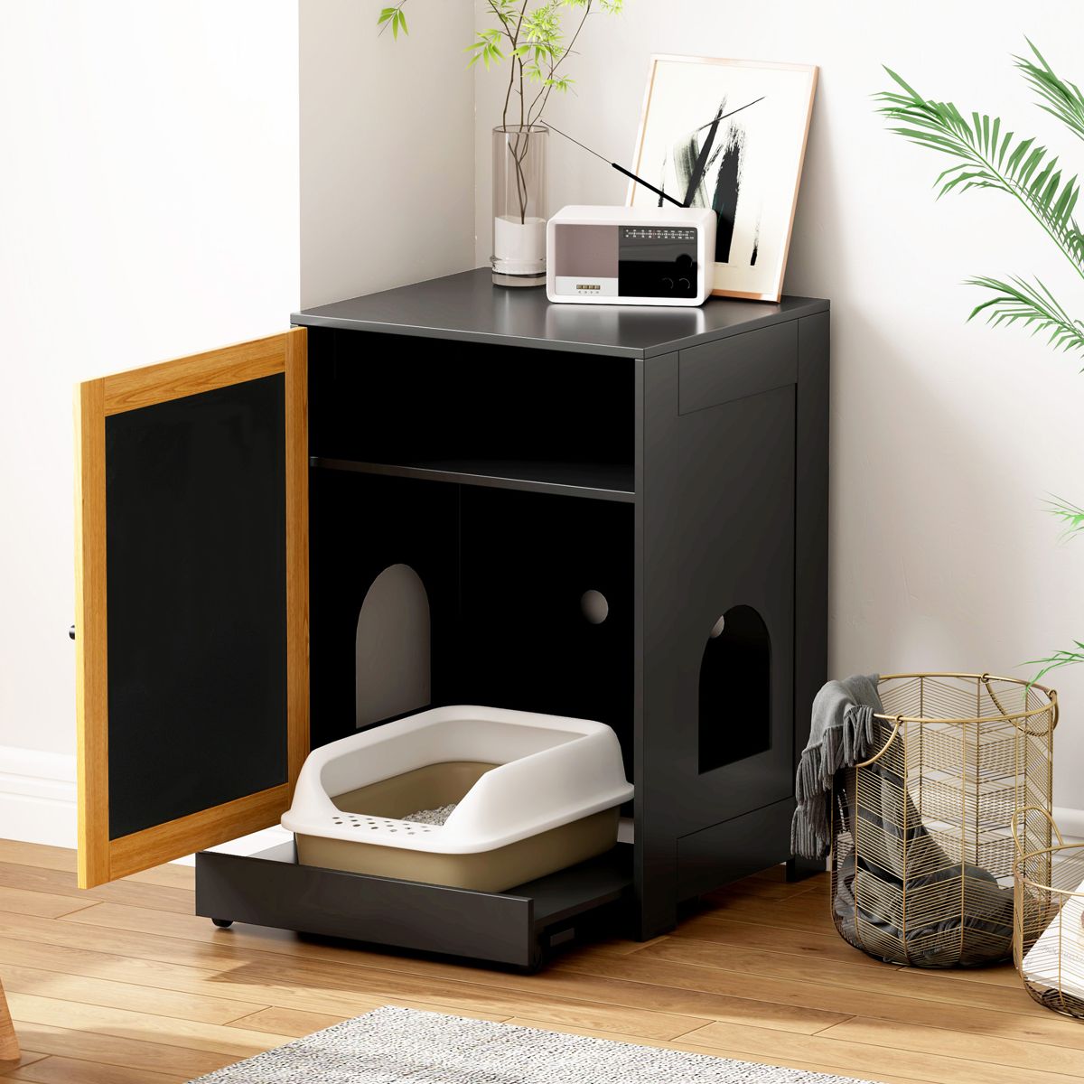 Litter Box End Table with Sisal Scratching Door — view 4