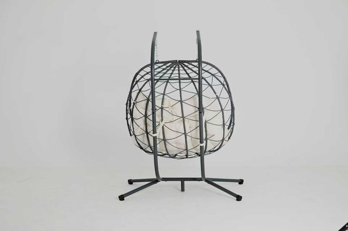 Two-Person Hanging Egg Chair with Stand — view 4