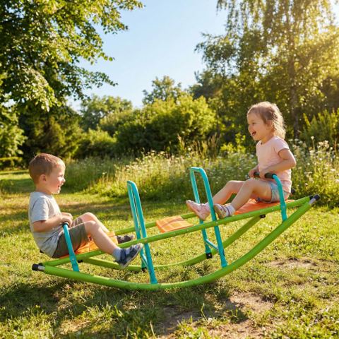 Outdoor Kids Seesaw with Steel Frame