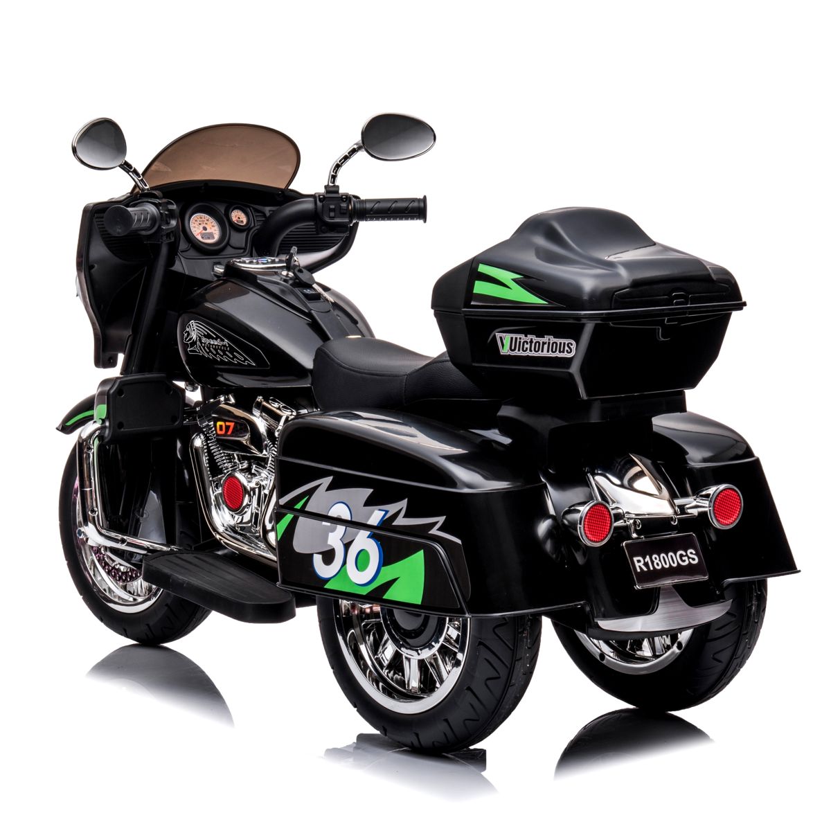 12V Kids Ride-On Motorcycle with Storage Trunk — view 4