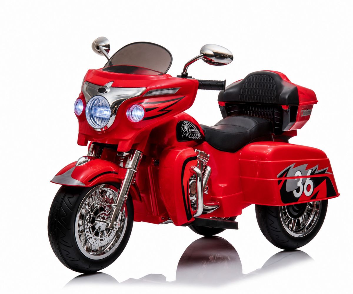 12V Ride-On Motorcycle with Trunk, Red