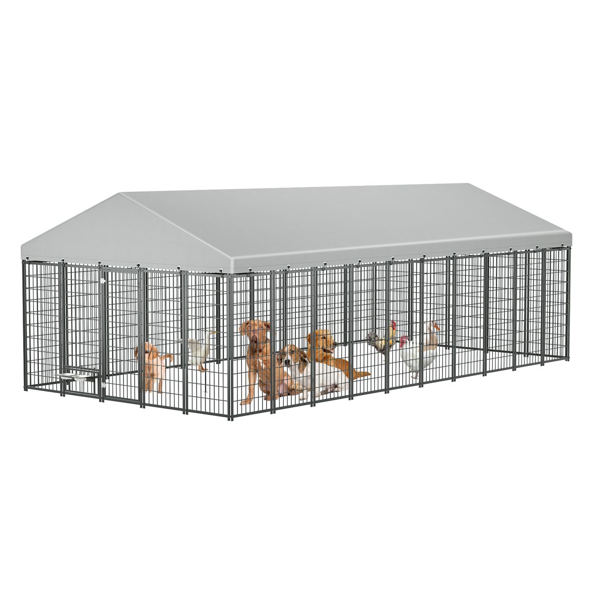 18.9 x 9.6 Ft Outdoor Dog Kennel with Roof