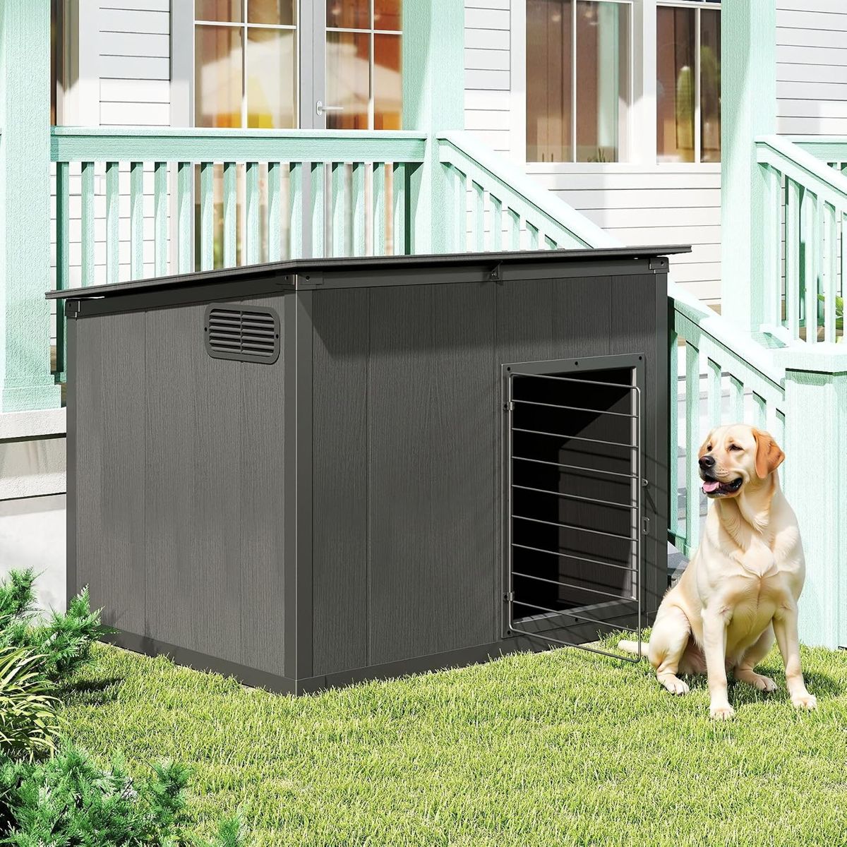 Large Weatherproof Dog House with Removable Roof — view 3