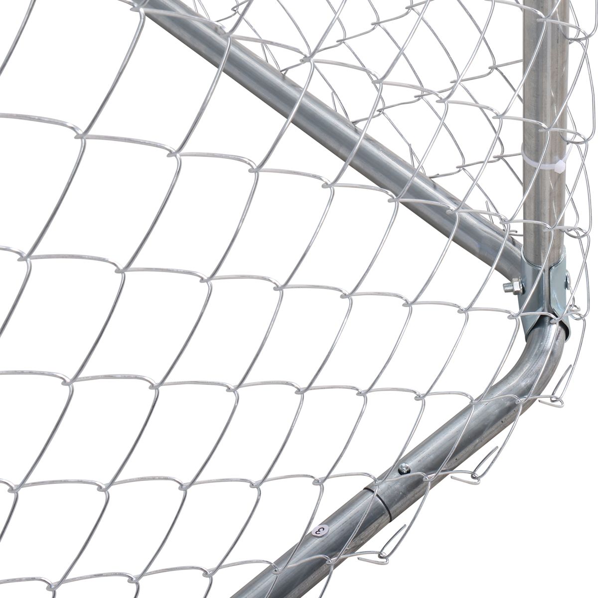 15-Foot Chain Link Dog Kennel with Canopy — view 3
