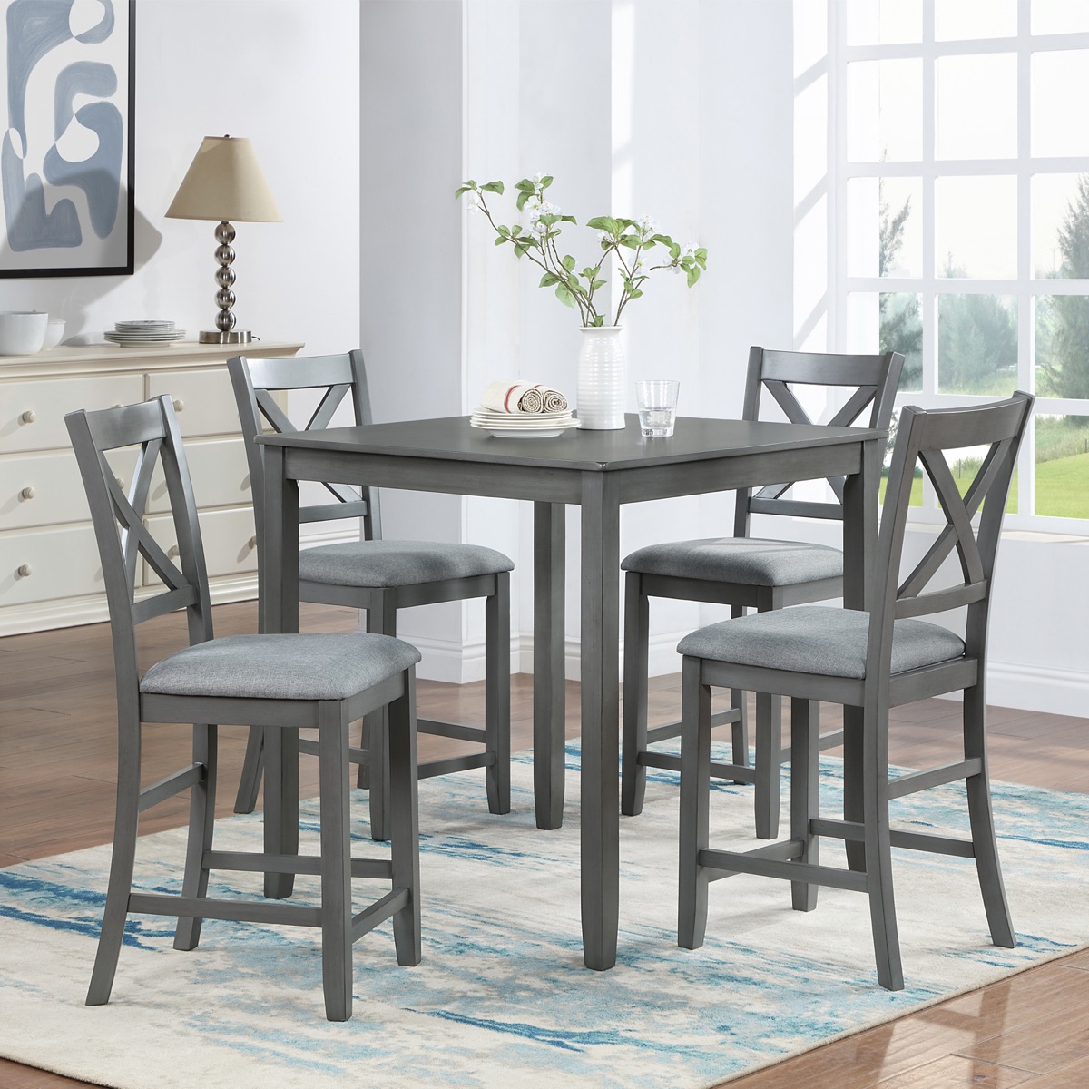 5-Piece Counter-Height Dining Set for 4
