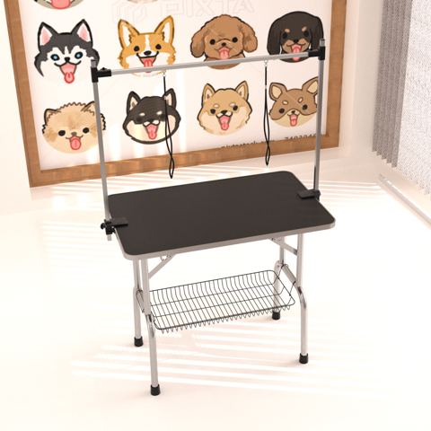 36-Inch Grooming Table with Arm and Mesh Tray