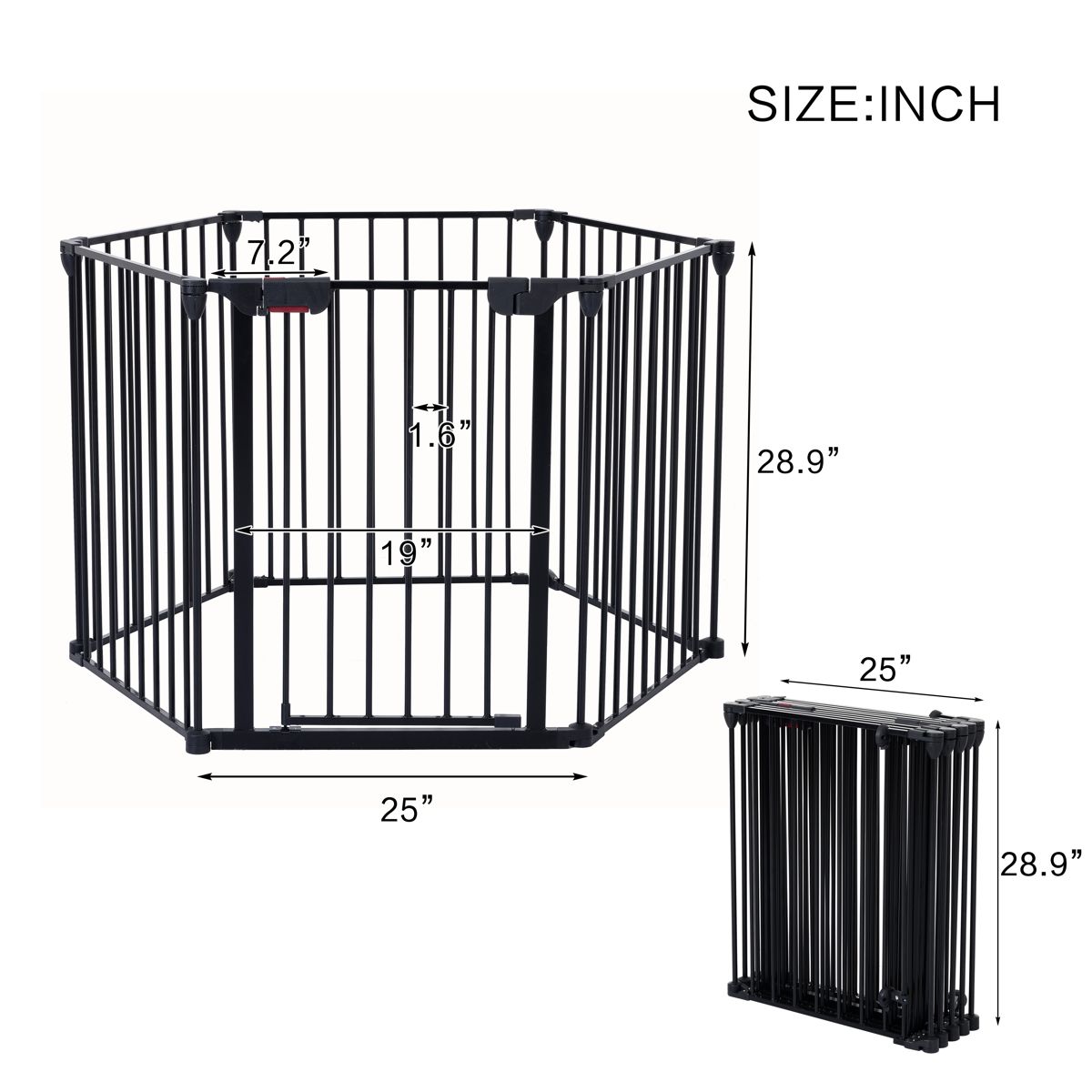 150-Inch 6-Panel Adjustable Metal Safety Gate — view 2