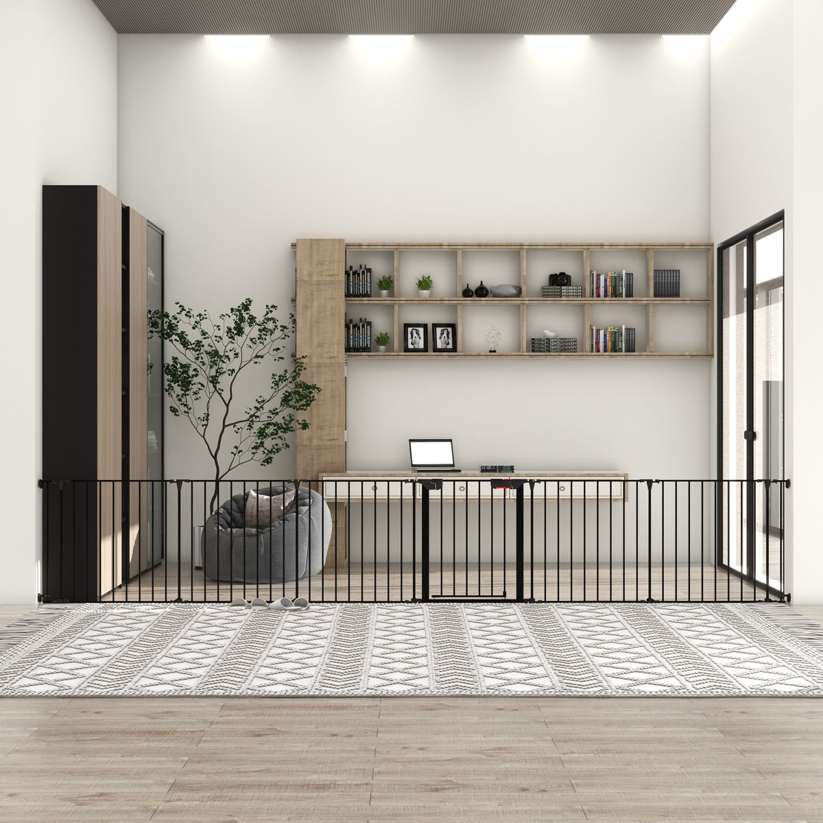 150-Inch 6-Panel Adjustable Metal Safety Gate — view 3
