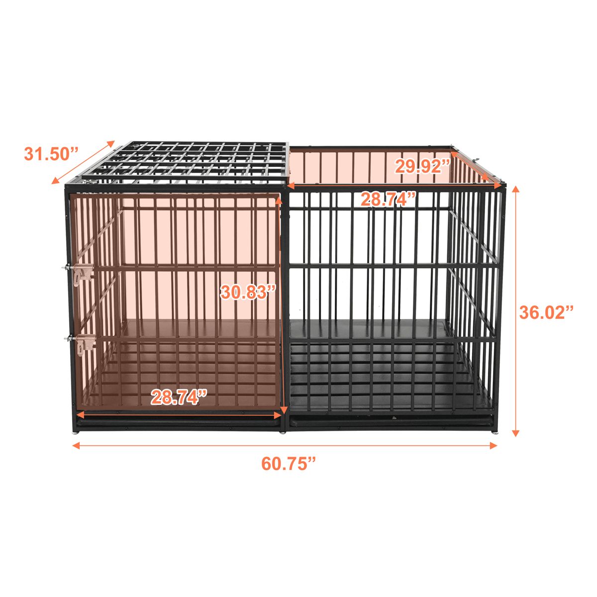 61-Inch Heavy-Duty Steel Dog Crate — view 2