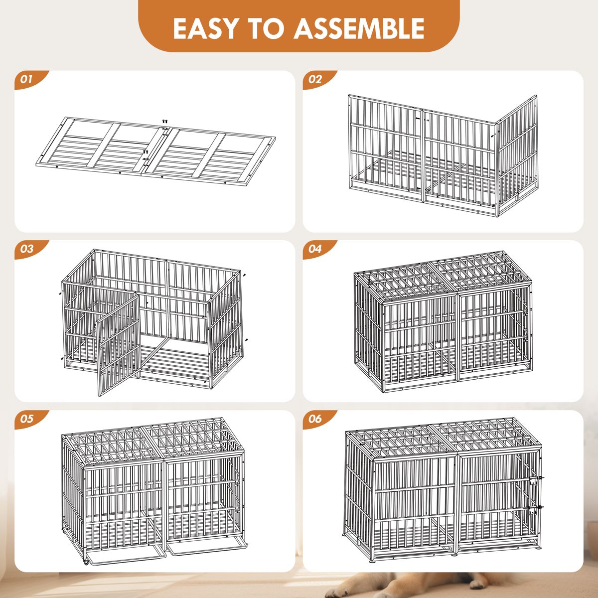 61-Inch Heavy-Duty Steel Dog Crate — view 3