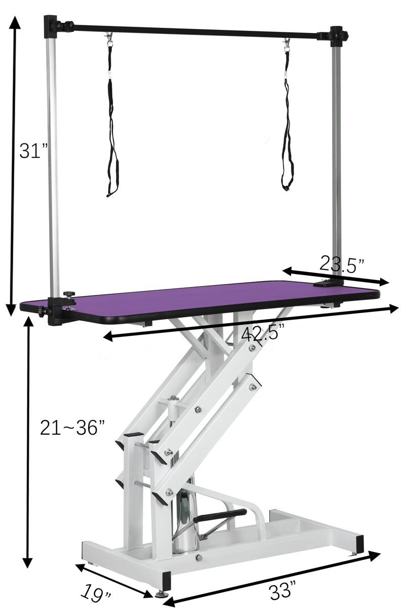 42.5-Inch Hydraulic Grooming Table with H-Arm — view 2