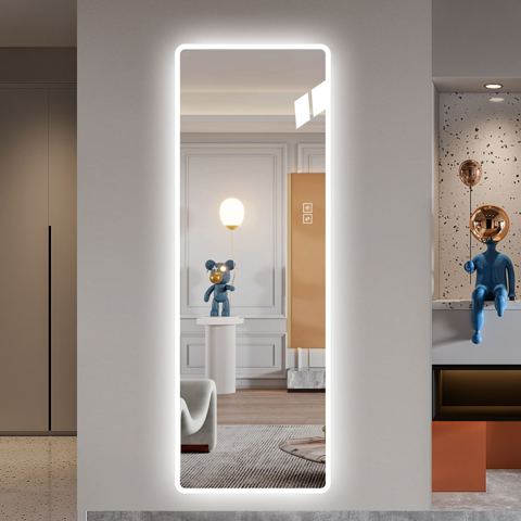 65-Inch Rounded-Corner LED Full-Length Mirror — view 1