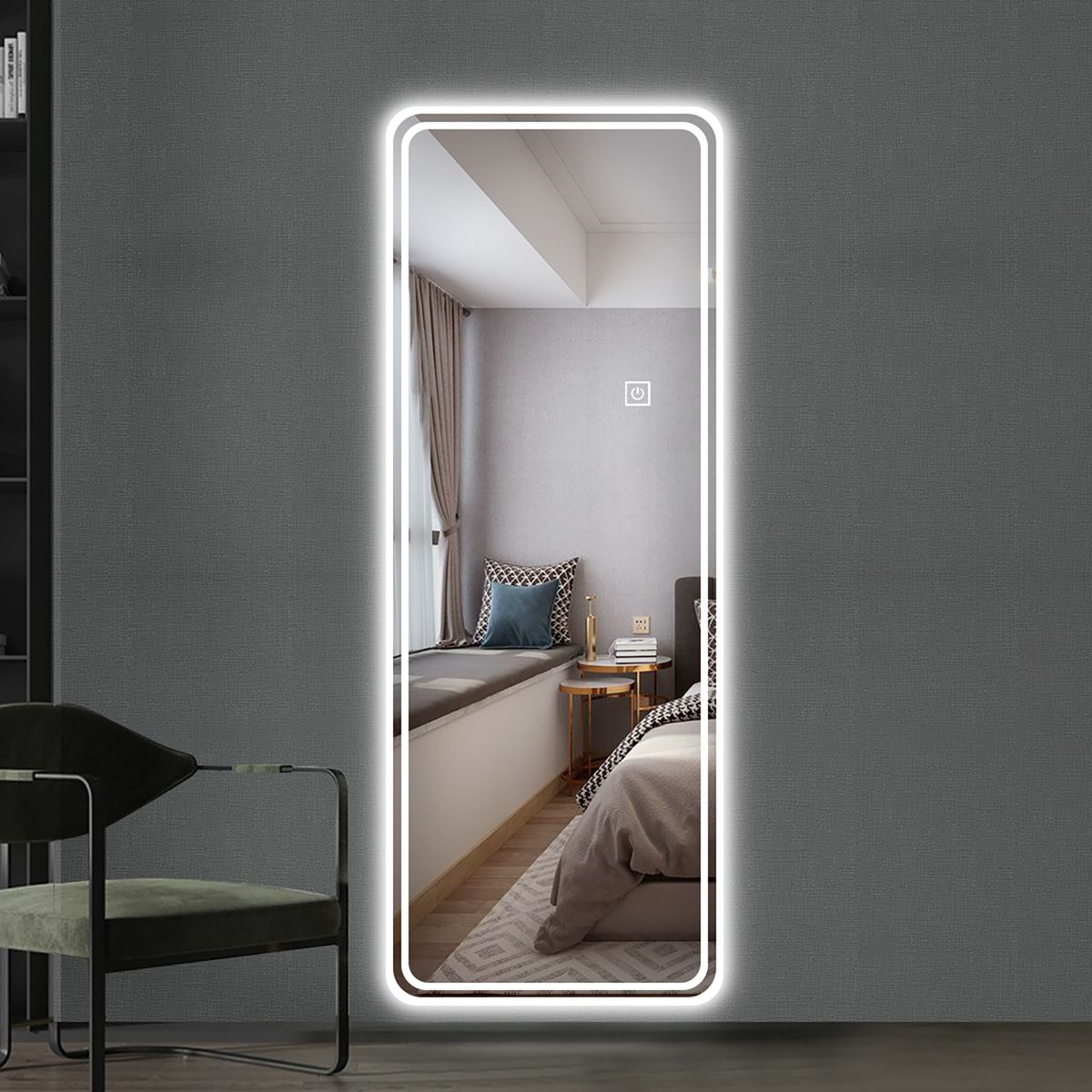 65 x 24 Wall-Mounted LED Full Length Mirror — view 2