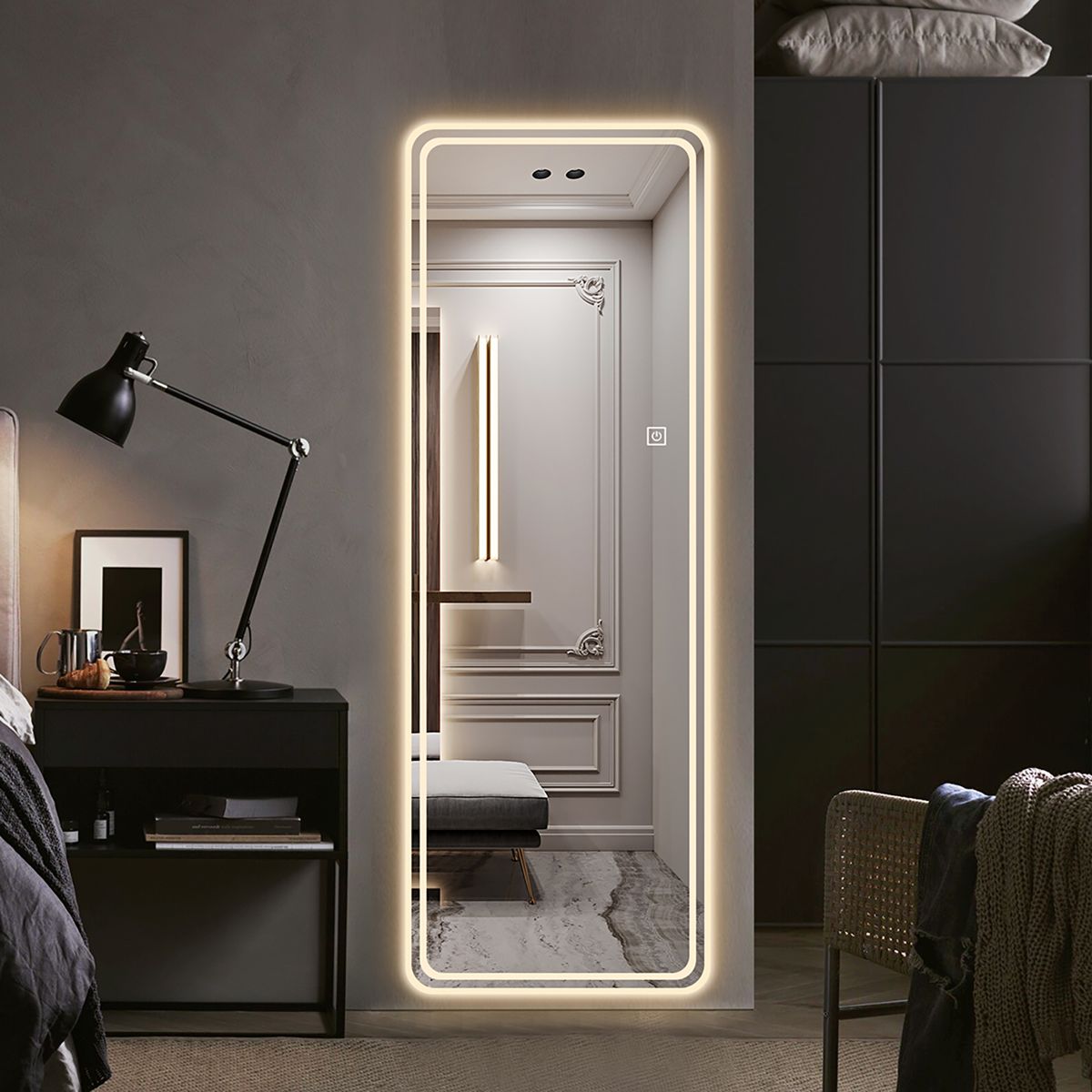 65 x 24 Wall-Mounted LED Full Length Mirror — view 3