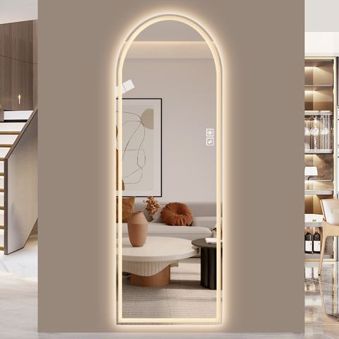65-Inch Arched LED Vanity Mirror with Anti-Fog — view 1