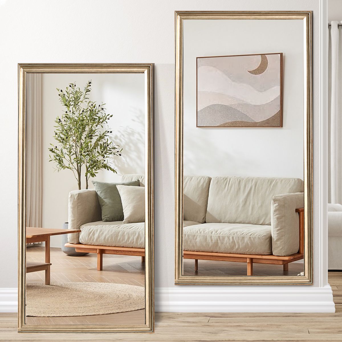 70-Inch Gold-Framed Full-Length Floor Mirror