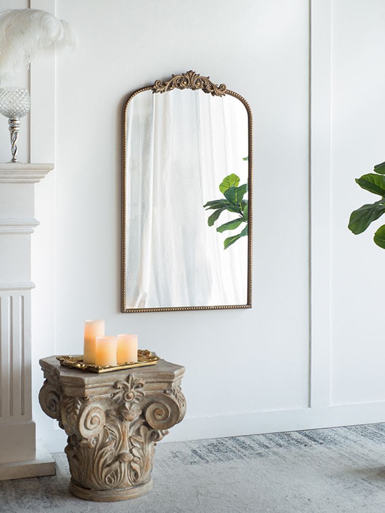 42-Inch Baroque-Style Arch Wall Mirror