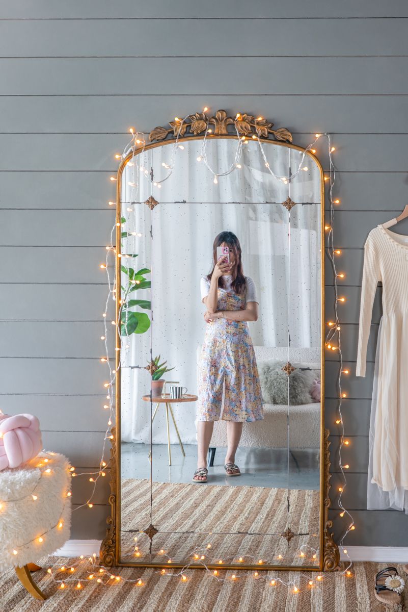 76-Inch Metal-Framed Full-Length Floor Mirror