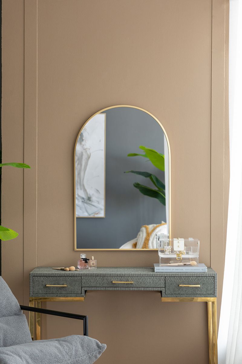 36-Inch Arched Accent Mirror with Metal Frame — view 3