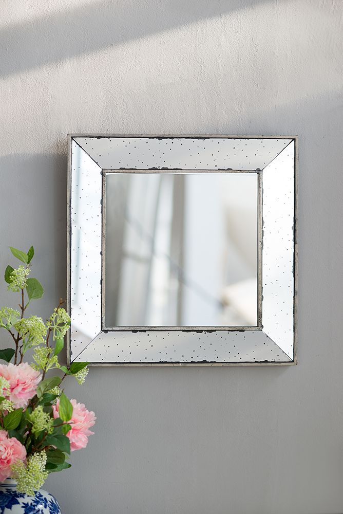 18-Inch Distressed Silver Accent Mirror
