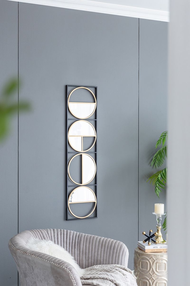 47-Inch Beaded Metal Wall Mirror — view 4