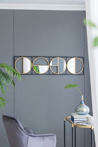 47-Inch Beaded Metal Wall Mirror — view 1