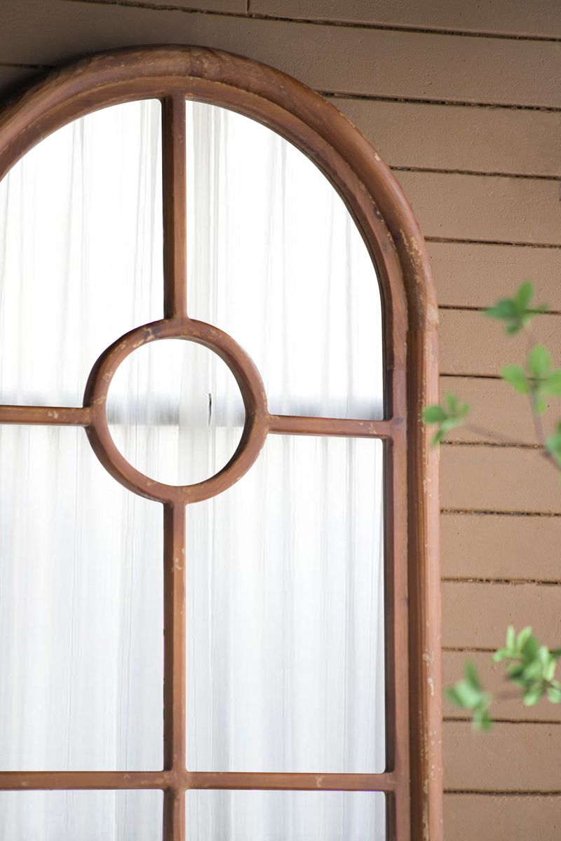 79-Inch Half-Round Window-Style Fir Mirror — view 2