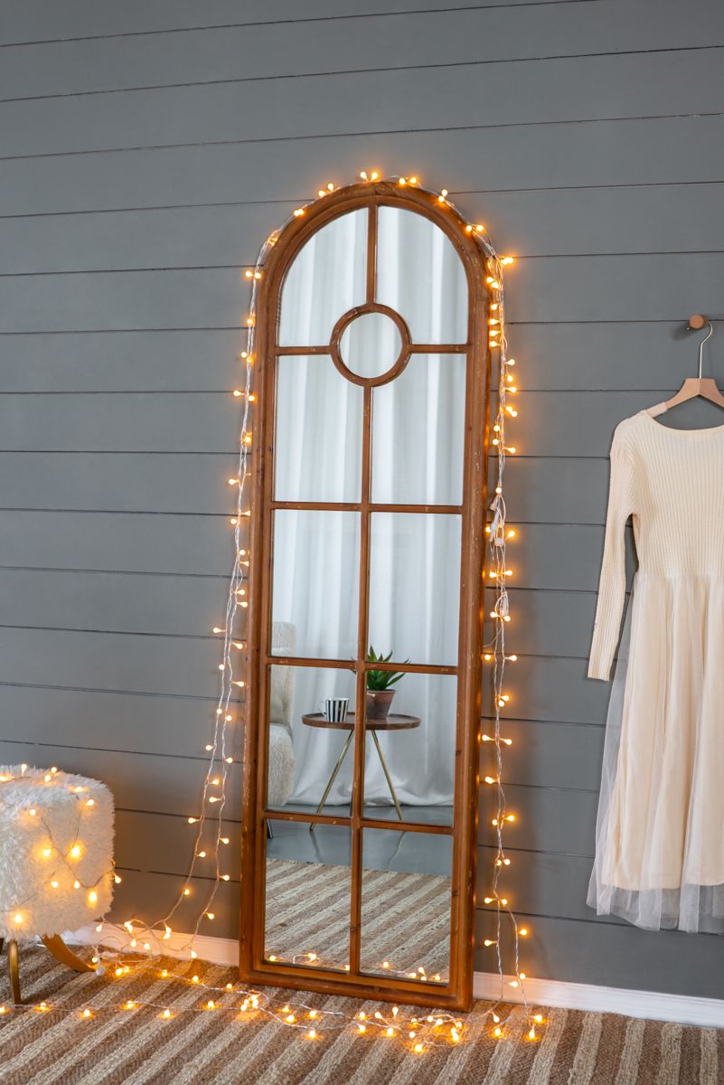 79-Inch Half-Round Window-Style Fir Mirror — view 4