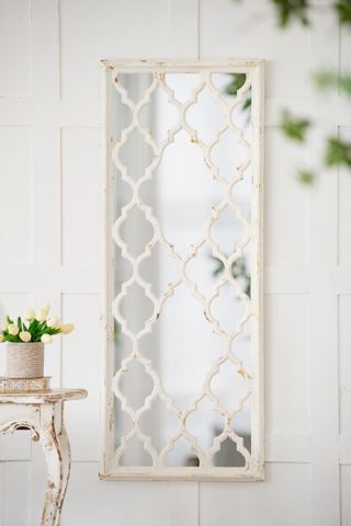 24 x 60 Distressed White Full Length Mirror