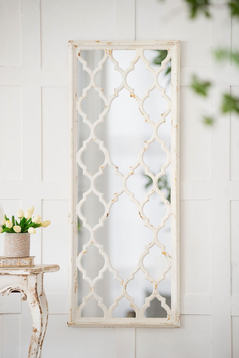 24 x 60 Distressed White Full Length Mirror