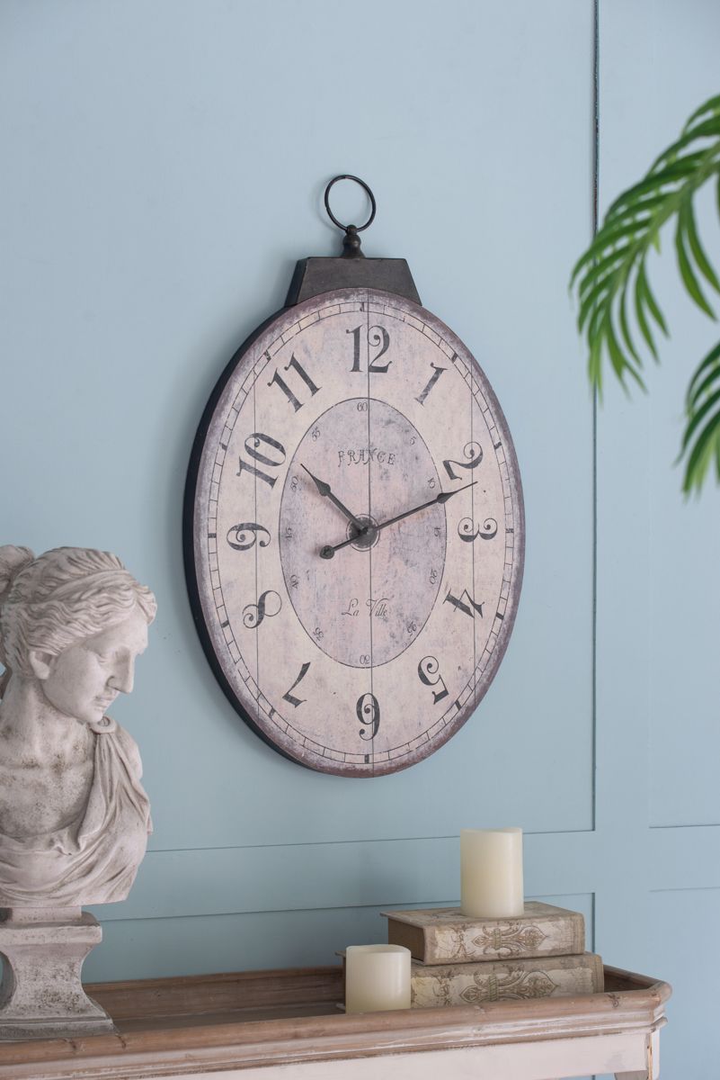 29-Inch Oval Vintage-Style Wall Clock — view 2