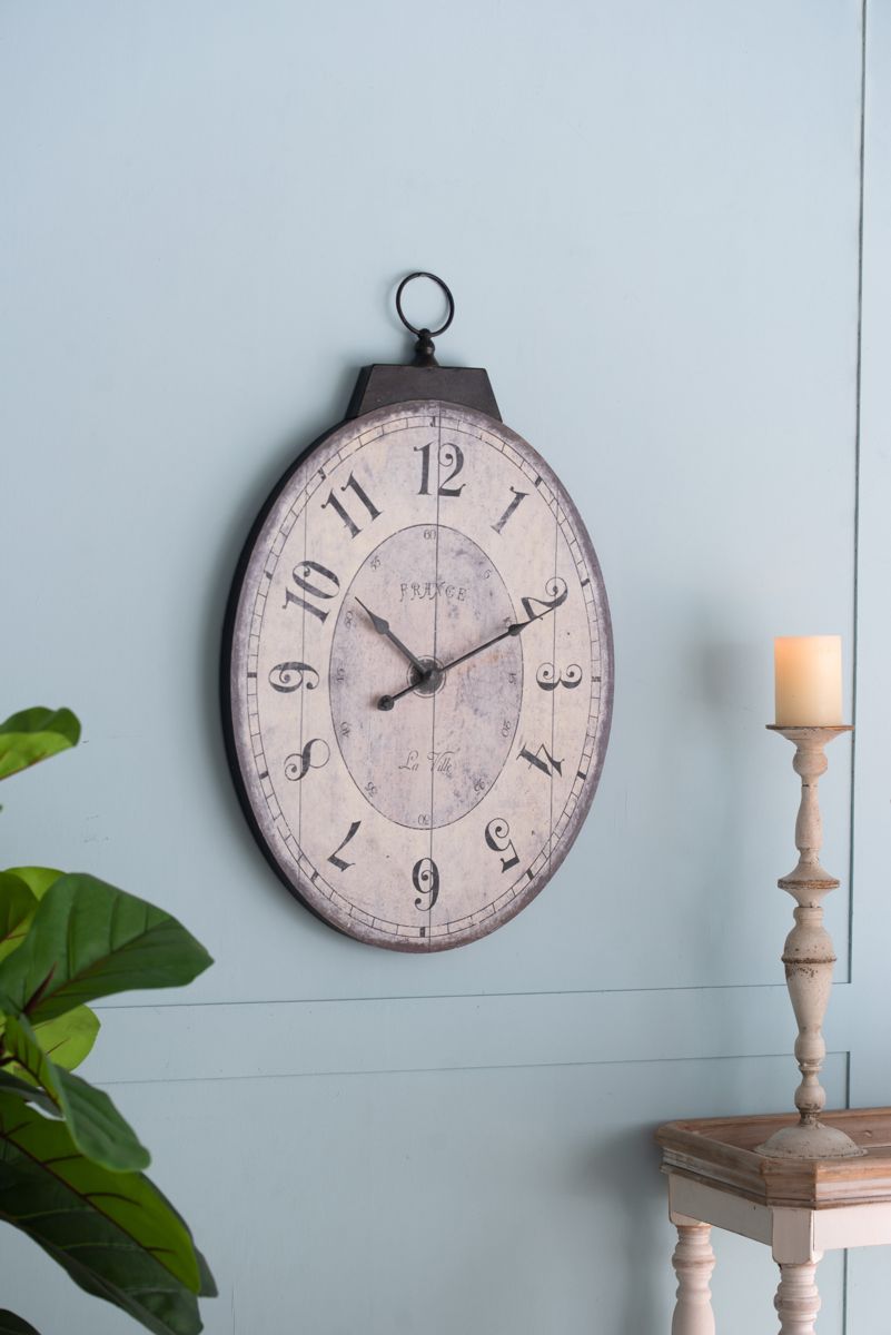 29-Inch Oval Vintage-Style Wall Clock — view 4