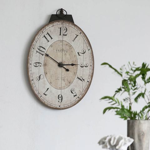 29-Inch Oval Vintage-Style Wall Clock