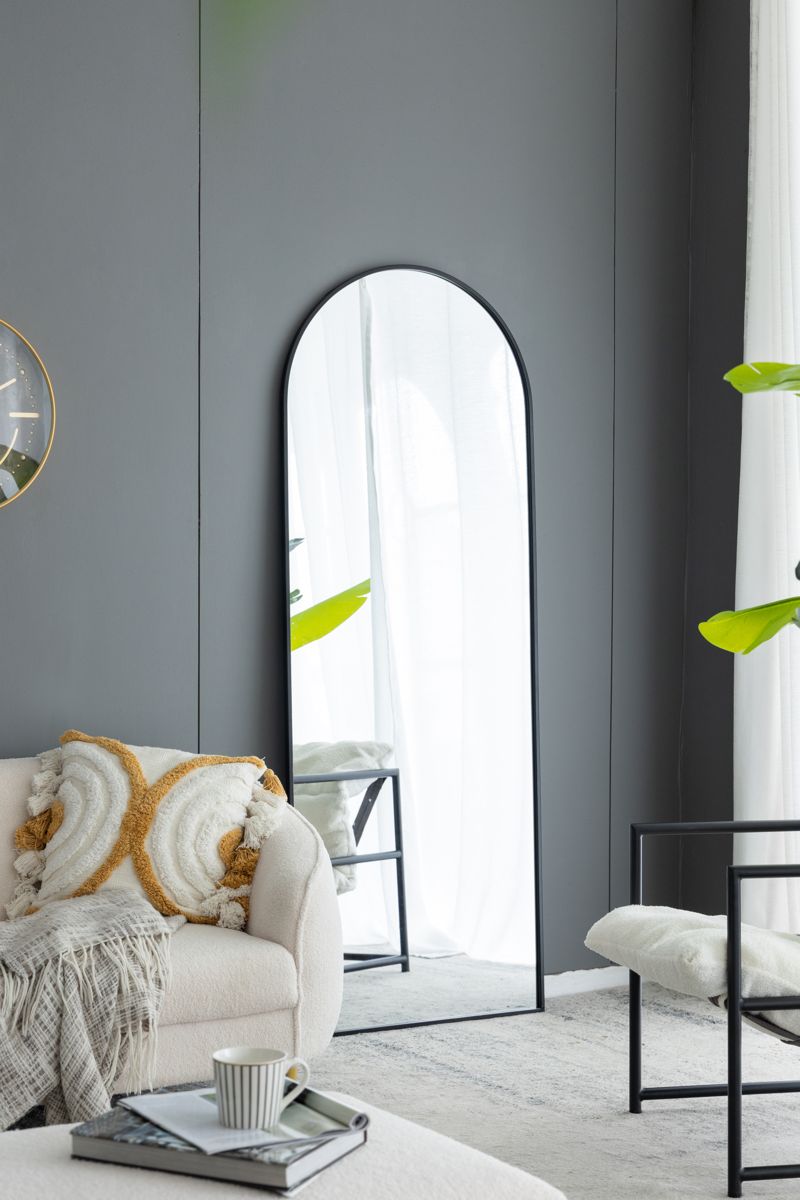 74-Inch Iron-Framed Arch Body Mirror — view 3