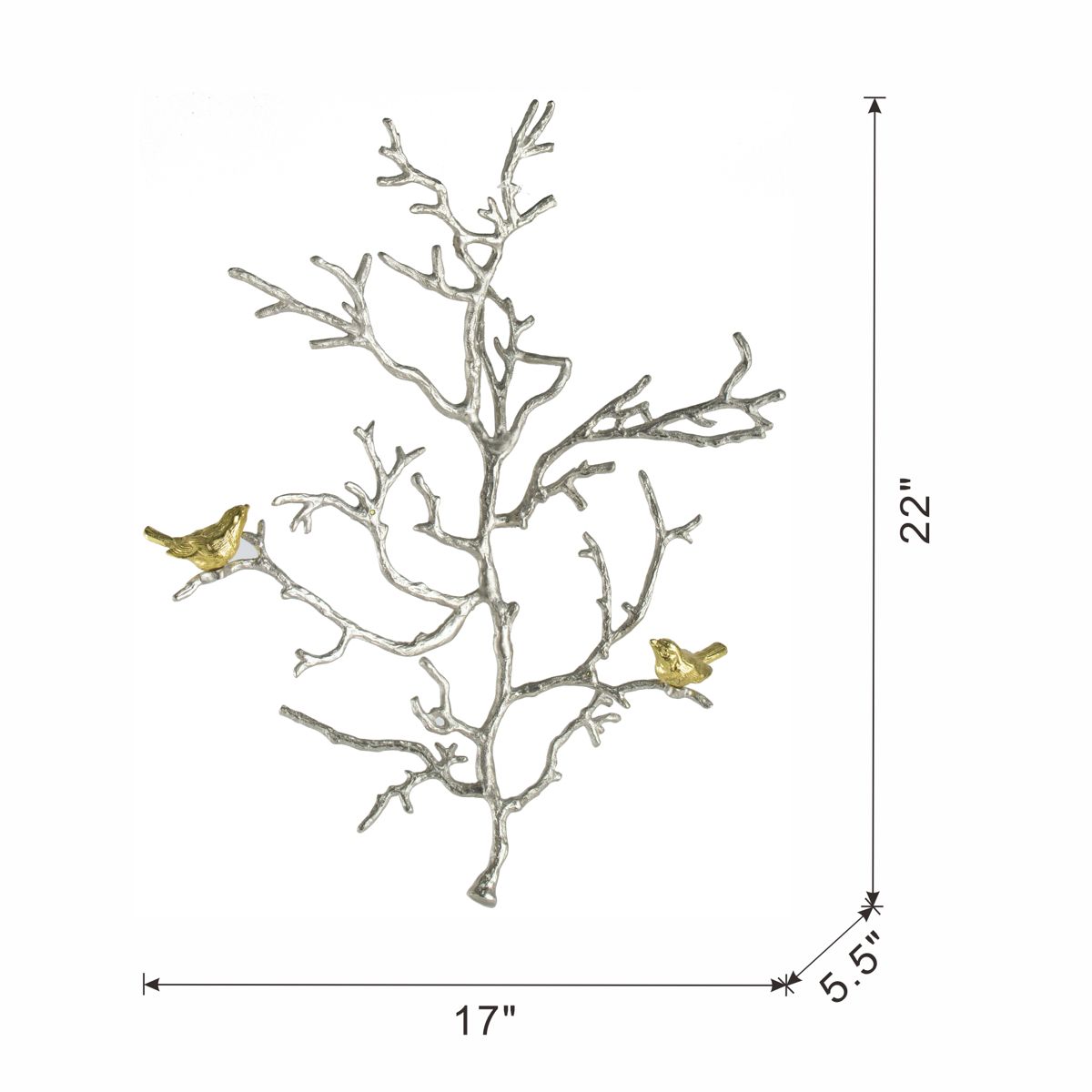 Branch and Bird Metal Wall Sculptures, Set of 2 — view 2