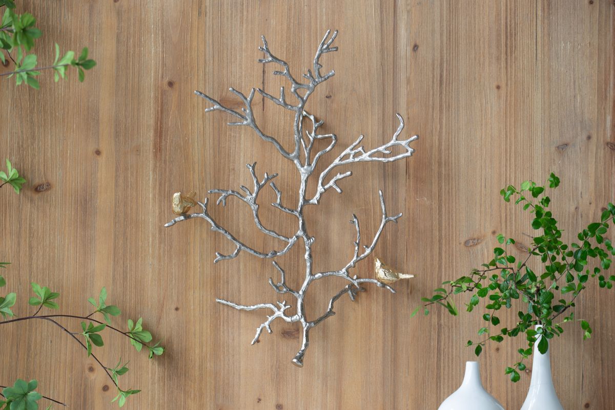 Branch and Bird Metal Wall Sculptures, Set of 2 — view 3