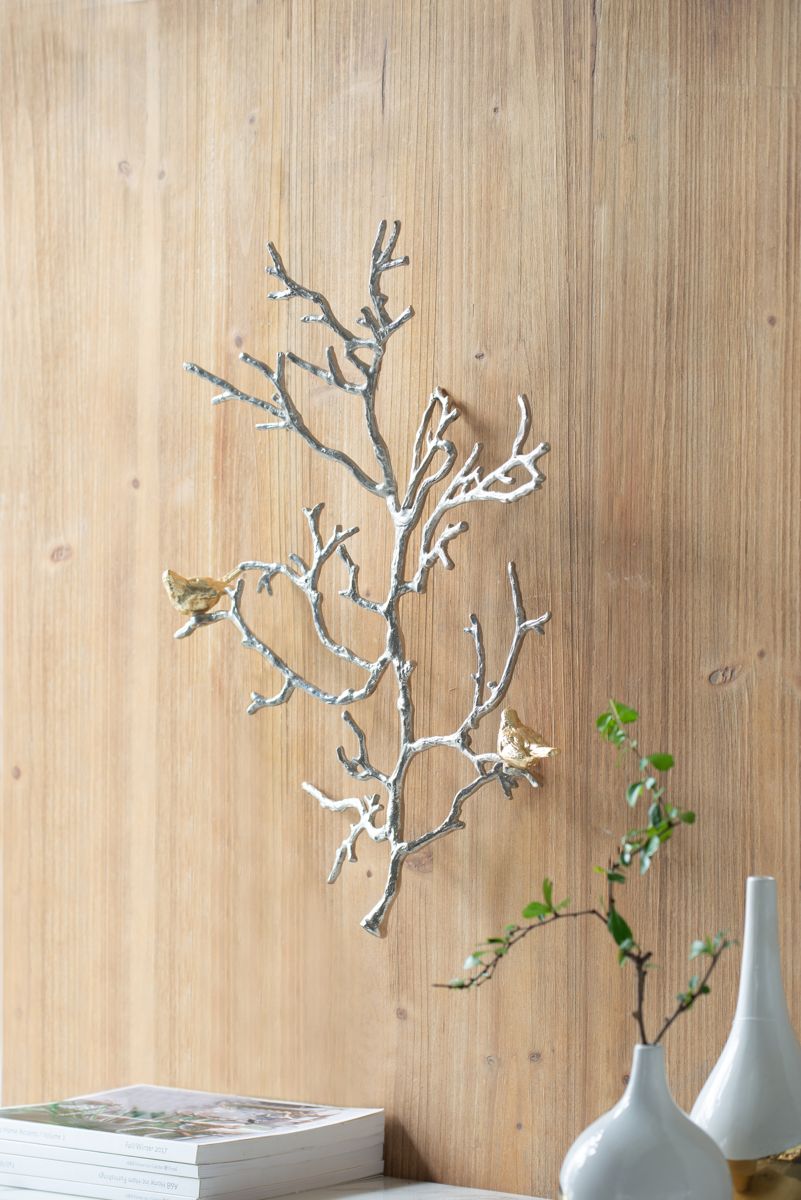 Branch and Bird Metal Wall Sculptures, Set of 2 — view 4
