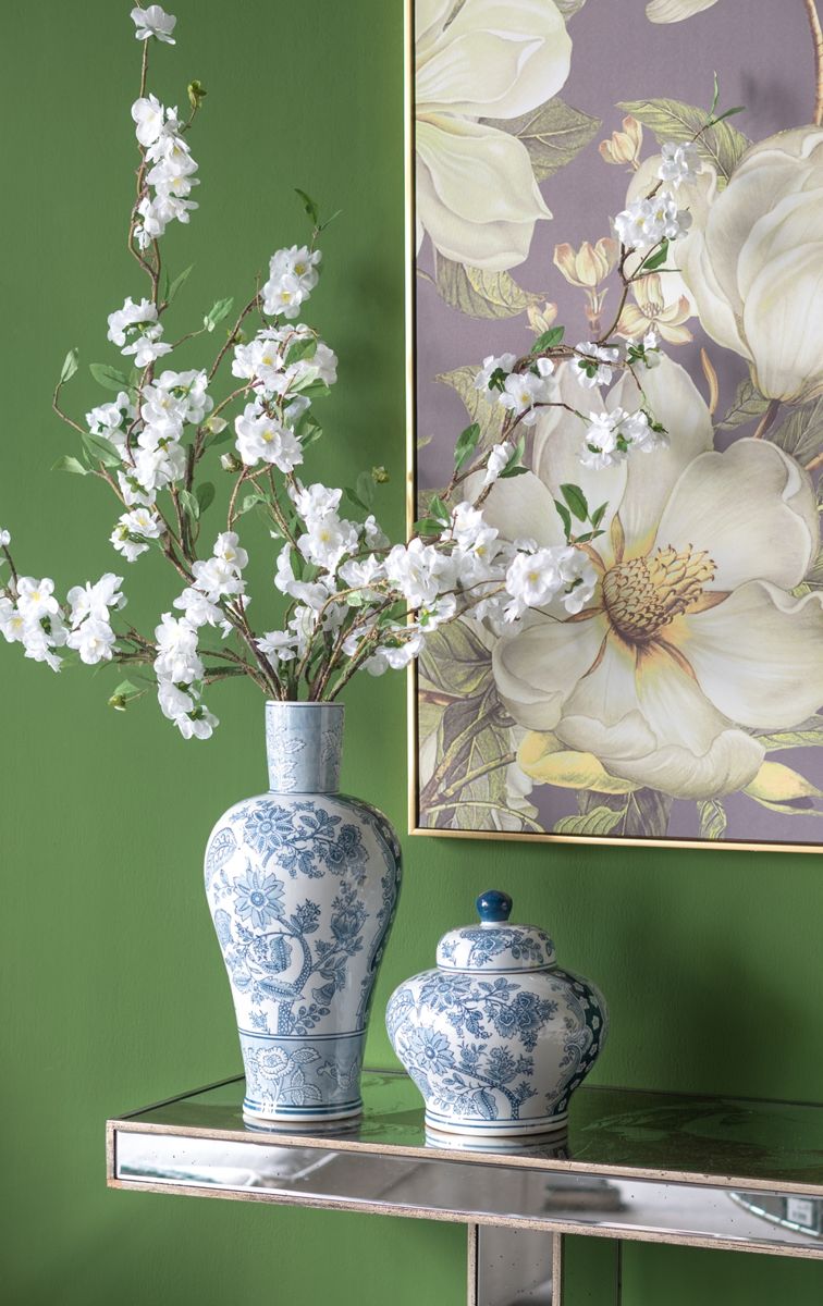 Mirrored Console Table with Floral Motifs — view 2