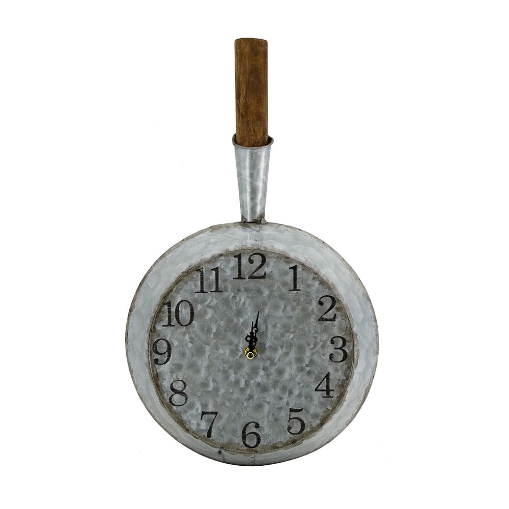 18-Inch Rustic Pan-Style Iron Wall Clock — view 2