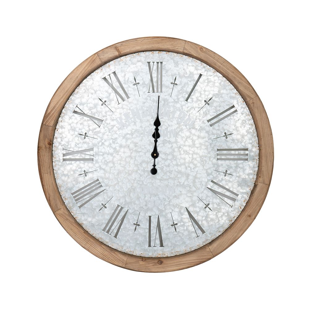 32-Inch Oversized Wall Clock with Fir Frame — view 3