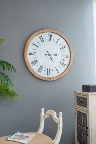 32-Inch Oversized Wall Clock with Fir Frame